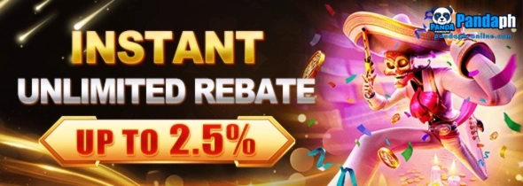 PANDAPH instant unlimited rebate promotion for casino games app users offering continuous cashback rewards through download and login access